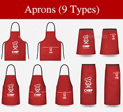 品牌展示模型－厨师服饰：Aprons (9 Types)